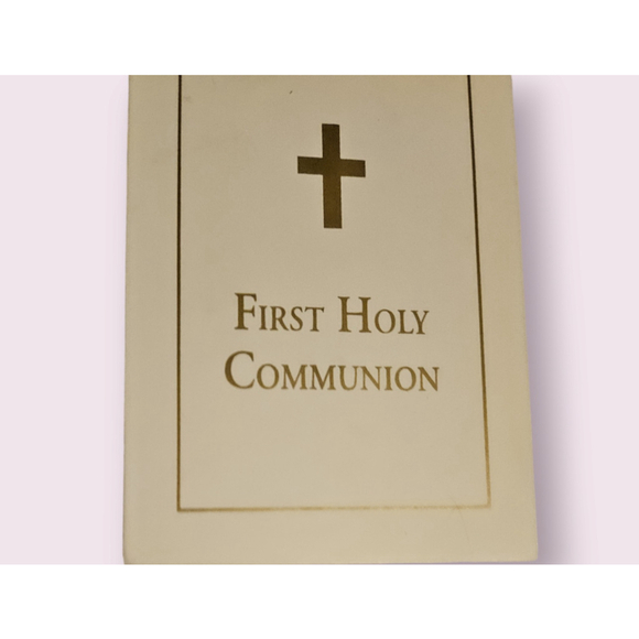 Vintage 1997 Roman, Inc. First Holy Communion Photo Frame 5x7 White Gold - Picture 2 of 11